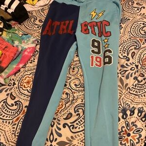 Kids Two-Tone Joggers - Blue and Teal